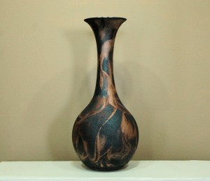 Tall Flared Raku Vase